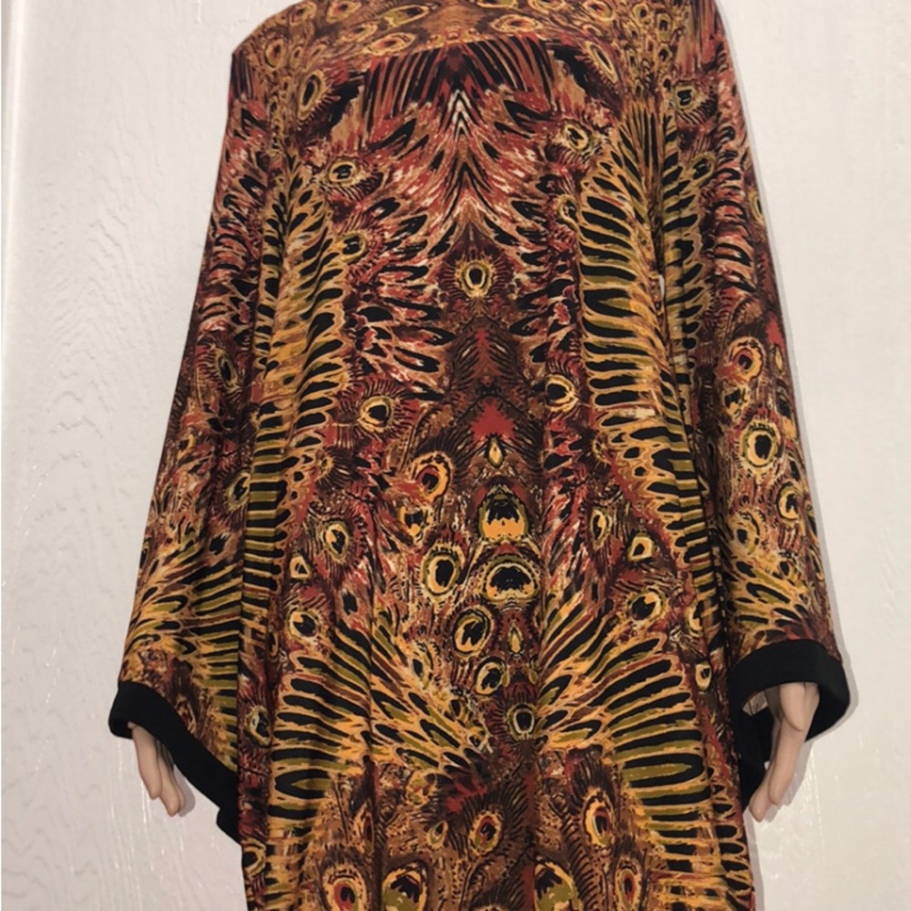 Emma & Michele Brown Orange Resort Dolman Dress